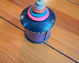 Vintage Ceramic Trinket Box with Stacking Top