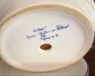 Hand Painted Ceramic Planter Lisbon for Tiffany  Co. Made in Portugal second image