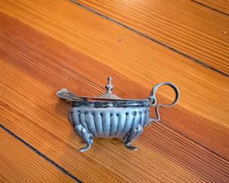 Silver Plated Covered Sugar Bowl or Jam Pot with Spoon second image