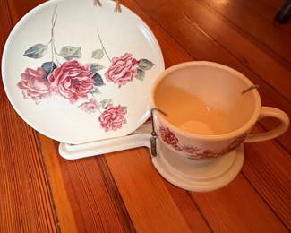 Vintage Teleflora Teacup Bouquet with Stand