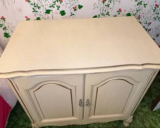 Vintage French Provincial Style TwoDoor Cabinet with Drawer second image