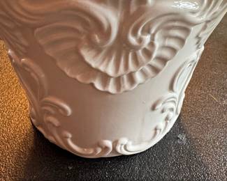 Italian Ceramic Planter with Raised Scrollwork second image
