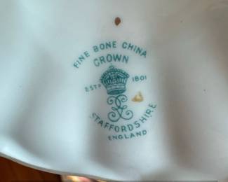 Crown Staffordshire Lyric Tunis Blue Pattern Cake Stand third image