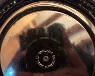 Vintage Limoges Castel Cobalt Blue and Gold Decorative Bowl with Lid second image