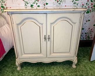 Vintage French Provincial Style TwoDoor Cabinet with Drawer