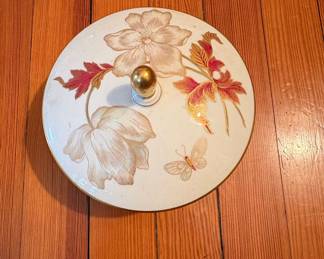 Vintage Porcelain Covered Candy Dish with Floral and Butterfly Motif Bavaria second image