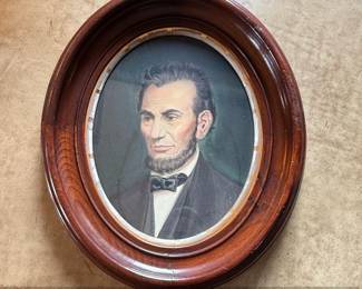 Oval Chromolithograph Portrait of Abraham Lincoln by E. C. Middleton