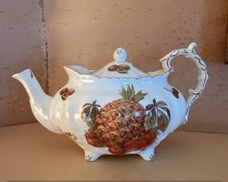 Hammersley Co. Bone China Teapot with Fruit and Pineapple Decoration