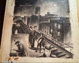 Original Sketch Manhattan by Gilbert M. Walker