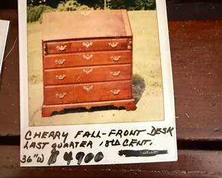 th Century American Cherry Slant Front Desk with Fitted Interior fourth image