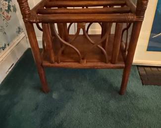 Vintage Bamboo Magazine Rack