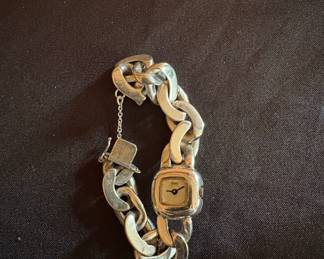 Obrey Paris Sterling Silver Watch with Chunky Link Bracelet