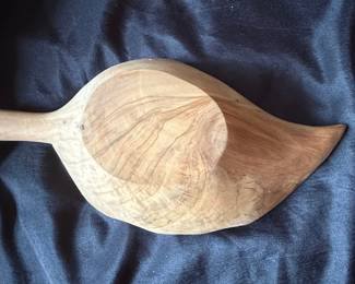 Hand Carved Wooden Leaf Dish second image