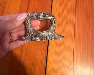 Ornate Silver Tone Metal Handle or Bracket second image