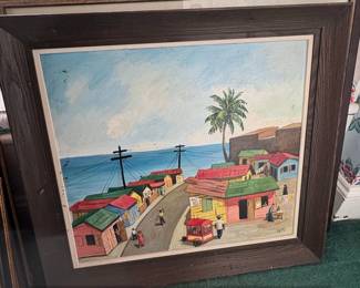 Caribbean Village Scene Painting by Cajiga fourth image