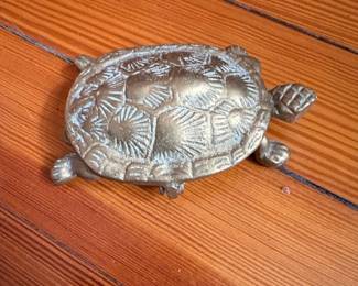 Vintage Brass Turtle Trinket Box third image