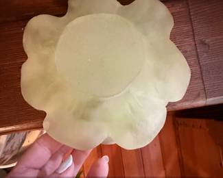 Viking Glass Satin Green Frosted Lotus Bowl second image