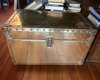 Vintage Aluminum Aviator Steamer Trunk