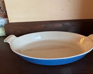 Vintage Le Creuset Cobalt Blue Oval Gratin Dish