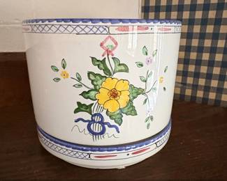 Hand Painted Ceramic Planter Lisbon for Tiffany  Co. Made in Portugal