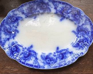 W.E. Corn Ayr Pattern Blue Transferware Plate