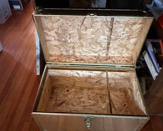 Vintage Aluminum Aviator Steamer Trunk second image