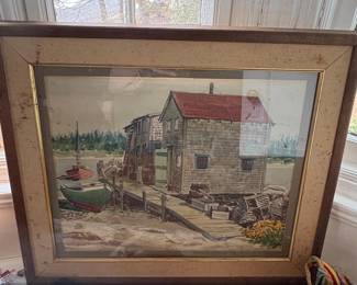 John Lynch Hunts Point, N.S. Watercolor Painting