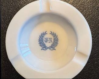 Vintage Opalex Ashtray with WR Monogram Likely White House or similar establishment