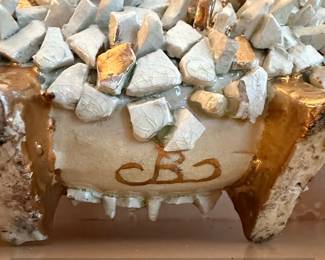 Capodimonte Style Ceramic Floral Mosaic Vase third image