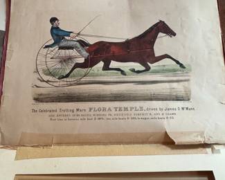 The Celebrated Trotting Mare Flora Temple, driven by James D. McMann Currier  Ives Print