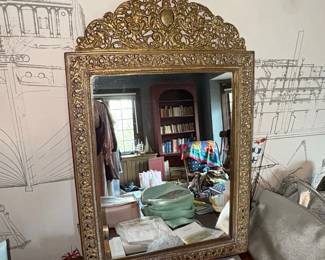 Napoleon III Gilt Brass Vanity Mirror