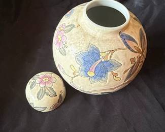 Vintage Chinoiserie Floral Ginger Jar third image