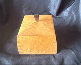 Birdseye Maple Keepsake Box with Dark Wood Accent