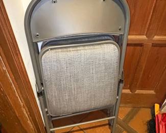 Gray Upholstered Folding Chair