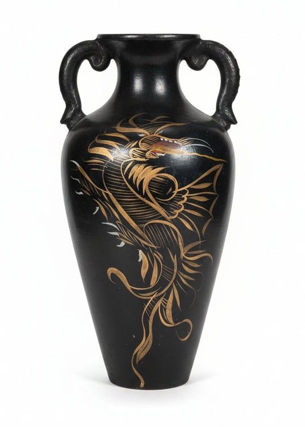 Mexican Clay Urn with Dragon Motif