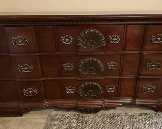 Shell Carved Dresser with Mirror