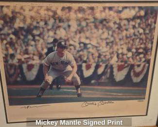 Mickey Mantle Signed Print