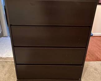 4-drawer dresser, dark brown/oak effect