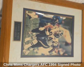 Chris Mims Chargers AFC Signed Photo