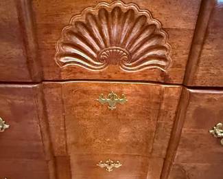 Cherry Wood Queen Anne Style Corner China Cabinet