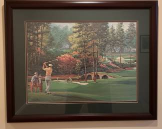 Signed Golf Course Landscape Print 