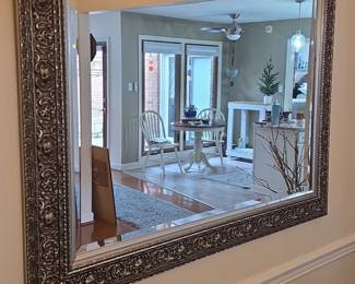 Ornate SilverTone Wood Framed Wall Mirror