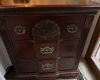 Kathy Ireland Home Cherry Nightstand with Fan Motif
