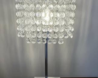 Crystal Beaded Drum Shade Table Lamp