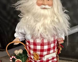Baker Santa Claus Figurine with Recipe Card