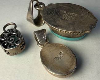 Mexican Sterling Silver Turquoise Jewelry Set