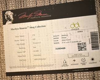 Marilyn Monroe Shag Collection "Opulence" Silver Screen Rug