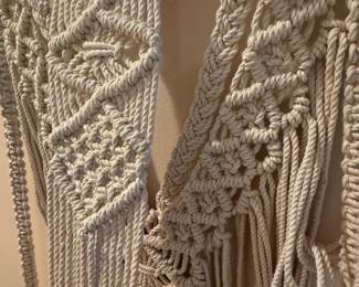 Boho Macrame Wall Shelf with Wooden Planks