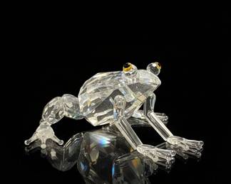 Swarovski Style Crystal Frog Prince Figurine
