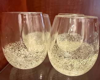 Speckled Bubble Stemless Wine Glasses Style